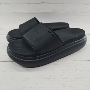Reef Sandals Women Size 9 Black Cushion Bondi Bay Slides Open Toe Casual Slip On